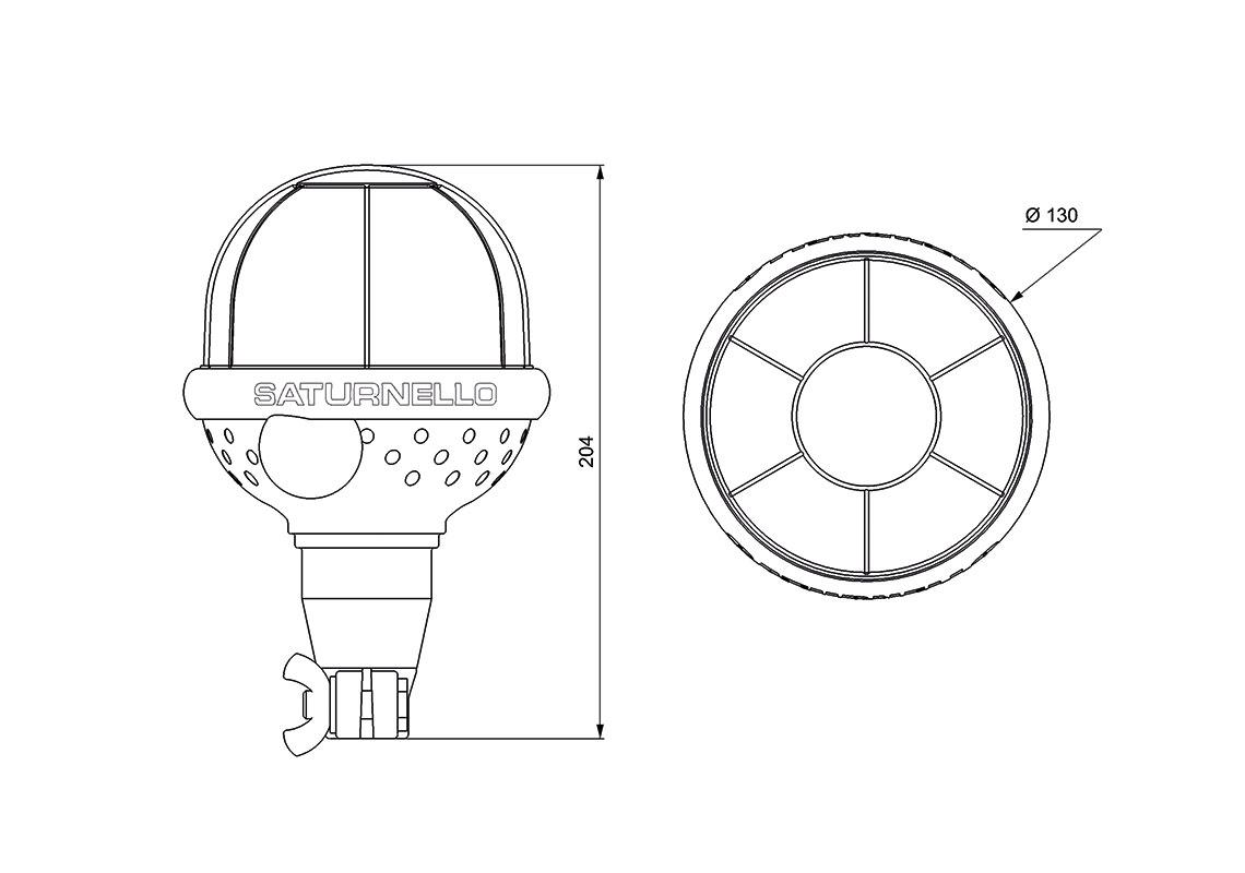 SATURNELLO LED Beacon FLEXY AUTOBLOK, rotating light amber